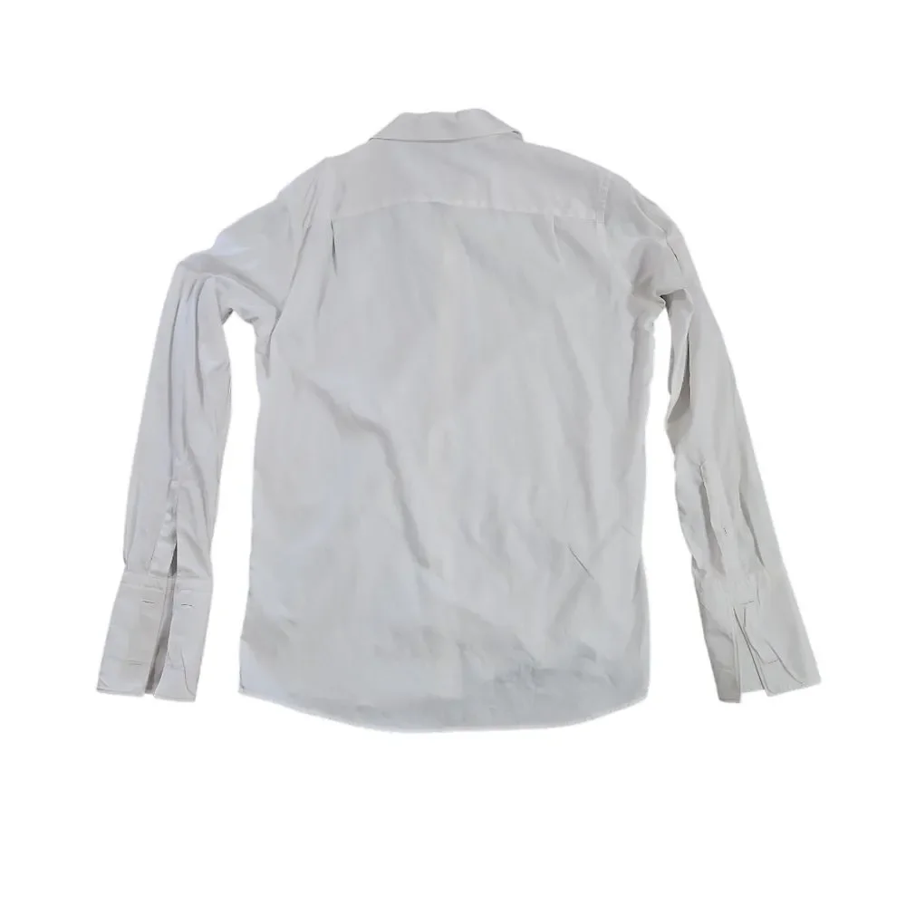 Banana Republic Men's Woven Crisp White French Cuff Dress Shirt Size L 16 - 16.5